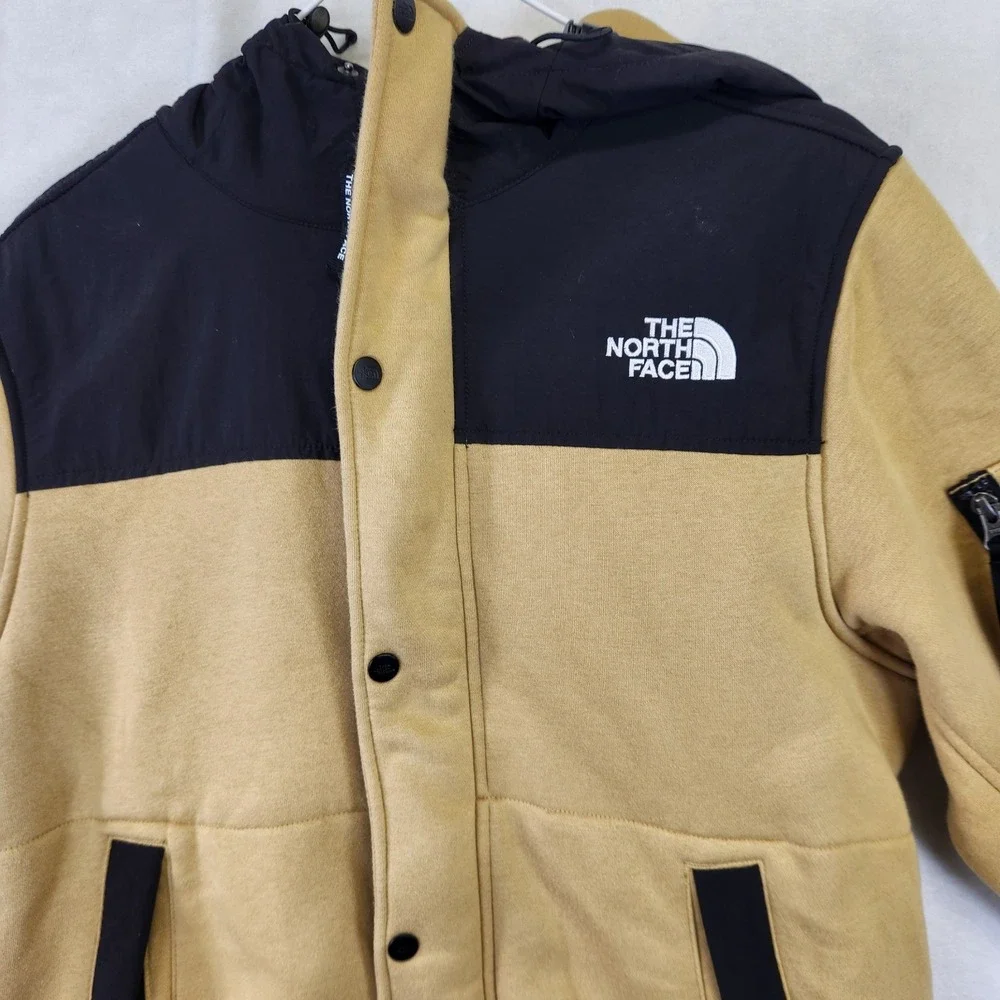 The North Face Jacket M Tan Black Hoodie Fleece Lined Outdoor‎ Workwear